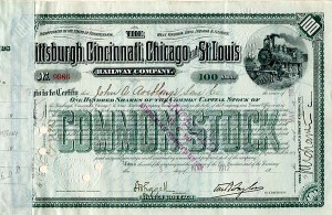 Pittsburgh, Cincinnati, Chicago and St. Louis Railway Co. - Stock Certificate